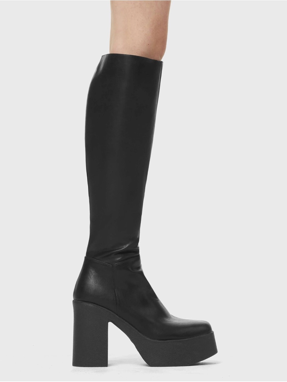 New Lamoda Slick Nicks Black Knee-High Platform Boots - Womens size 5